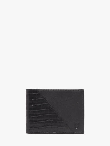 Leather Bicolor Croco Wallet Yves renard Black croco CR