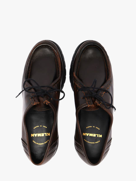 Chaussures Derbies En Cuir Kleman Marron unisex QI21147 vue secondaire 3
