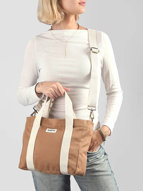 Cotton Louise Small Tote Bag Hindbag Brown best seller LOUISE other view 1