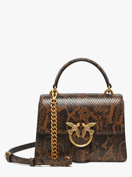 Shoulder Bag Love Bag Icon Leather Pinko Brown love bag icon 71A3E5