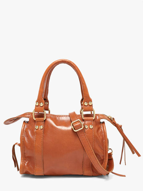 Satchel Shiny Sauvage Leather Milano Brown shiny sauvage SS24093 other view 3