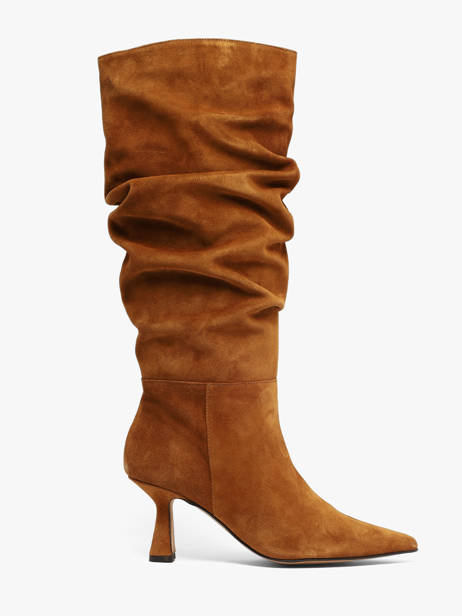 Stiletto Heel Boots In Leather Angel alarcon Brown women 458F