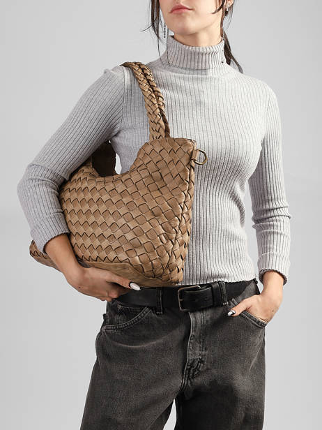 Sac Porté épaule Dewashed Cuir Milano Marron dewashed DE26061 vue secondaire 1
