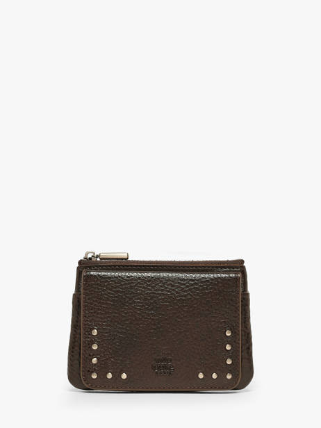 Coin Purse Leather Mila louise Brown vintage 3853DCC