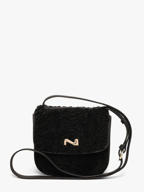 Shearling And Leather Pénélope Crossbody Bag Nathan baume Black odyssey 1S
