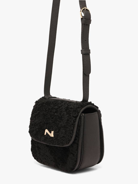 Shearling And Leather Pénélope Crossbody Bag Nathan baume Black odyssey 1S other view 1
