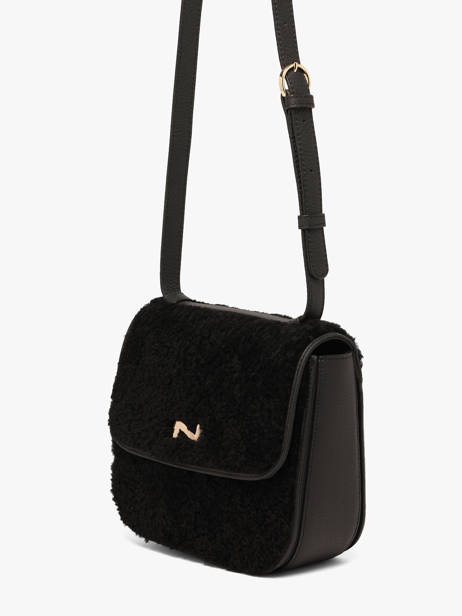 Shearling And Leather Ulysse Crossbody Bag Nathan baume Black odyssey 2S other view 1