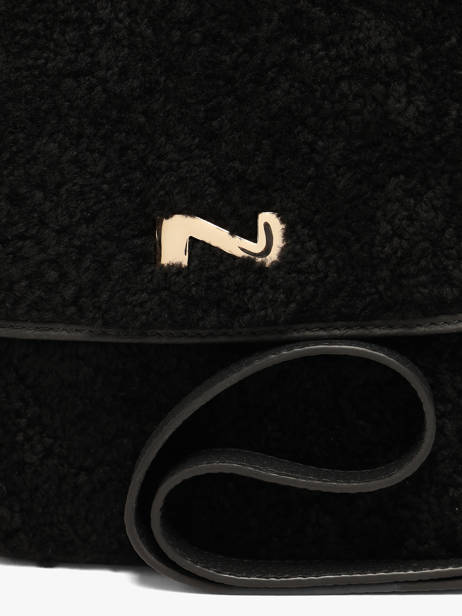 Shearling And Leather Ulysse Crossbody Bag Nathan baume Black odyssey 2S other view 2