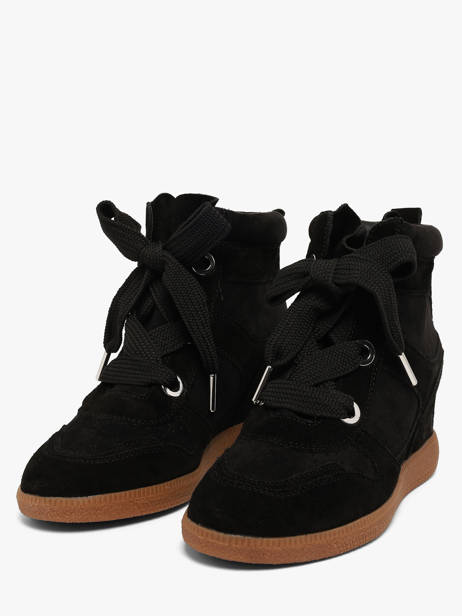 Wedge Sneakers In Leather Steve madden Black women 11005881 other view 1