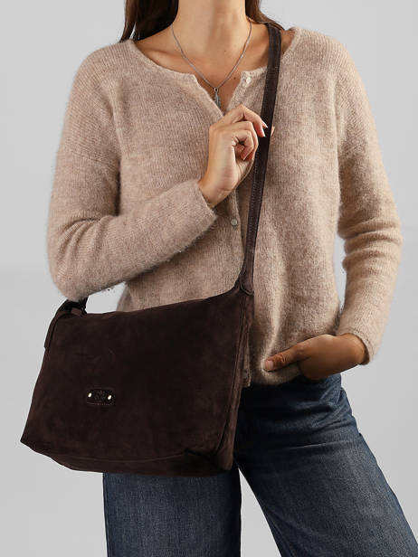 Sac Bandoulière Vintage Cuir Mila louise Marron vintage 23067V vue secondaire 1