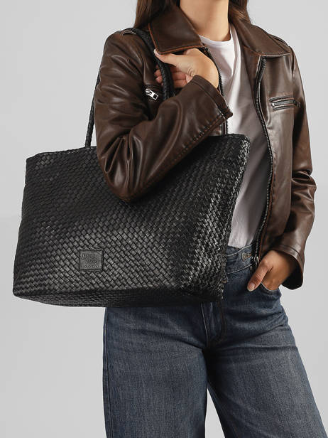 Shoulder Bag A4 Lisbonne Leather Basilic pepper Black lisbonne BLIS02 other view 1