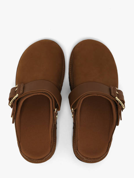 Slippers With Straps In Leather Ugg Brown women 1169590 other view 3