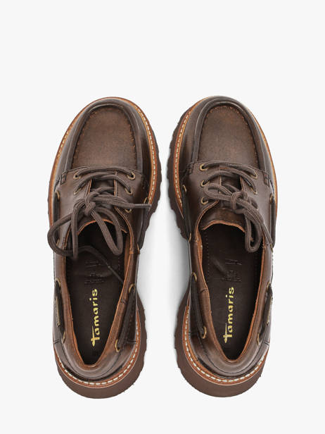 Chaussures Derbies En Cuir Tamaris Marron accessoires 47 vue secondaire 3