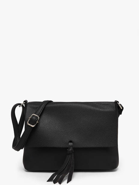 Sac Bandouliere Vintage Flora & co Noir grained F8044