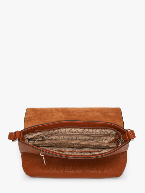 Sac Bandouliere Vintage Flora & co Marron grained F8044 vue secondaire 2