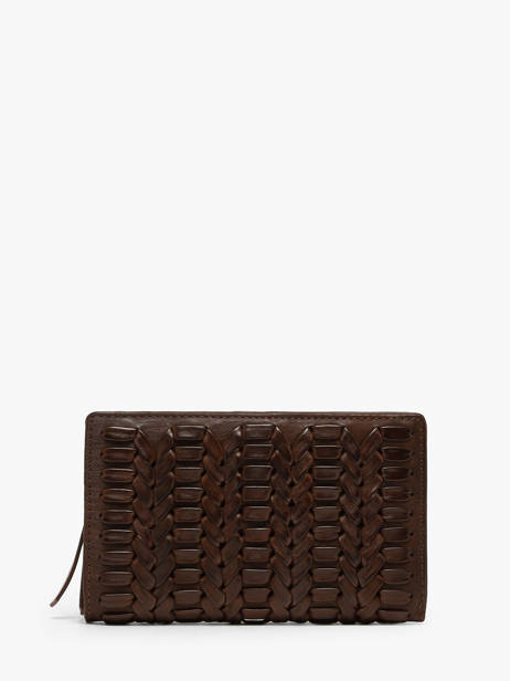 Wallet Leather Biba Brown heritage ELK3L