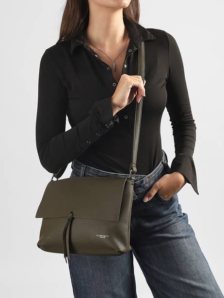 Sac Bandoulière Grained Flora & co Vert grained F8045 vue secondaire 1