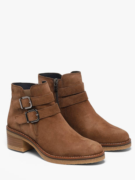 Heeled Boots In Leather Dorking Beige women CA other view 1