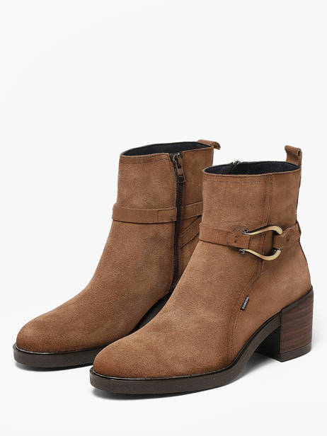 Heeled Boots In Leather Dorking Beige women CA other view 1
