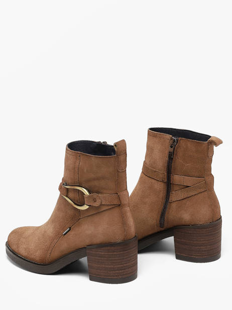 Heeled Boots In Leather Dorking Beige women CA other view 2