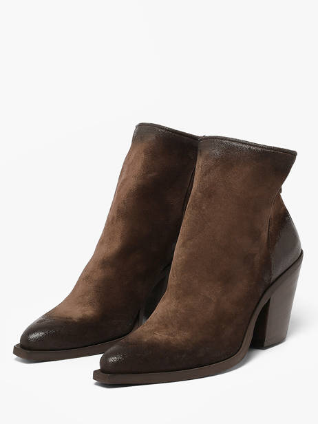 Heeled Santiago Boots In Leather Metisse Brown women XD2416 other view 1