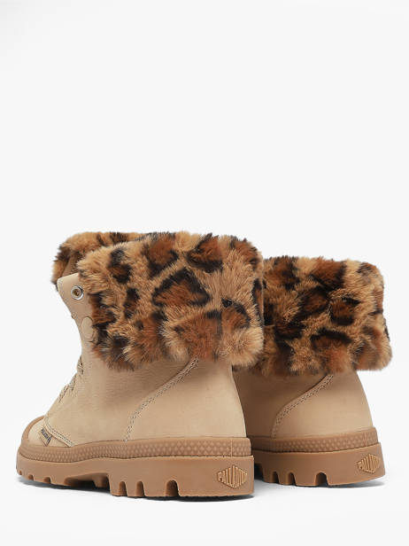 Winter Boots In Leather Palladium Beige women 94976257 other view 2