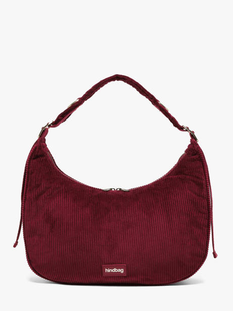 Sac Porté épaule Velours Velours Côtelé Hindbag Rouge velours V