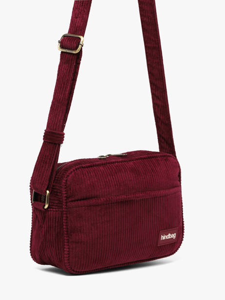 Sac Bandoulière Hindbag Rouge velours V vue secondaire 1