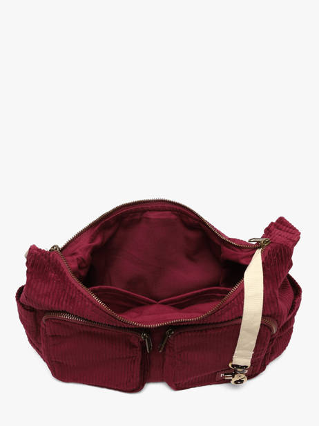 Sac Bandoulière Velours Velours Côtelé Hindbag Rouge velours V vue secondaire 2