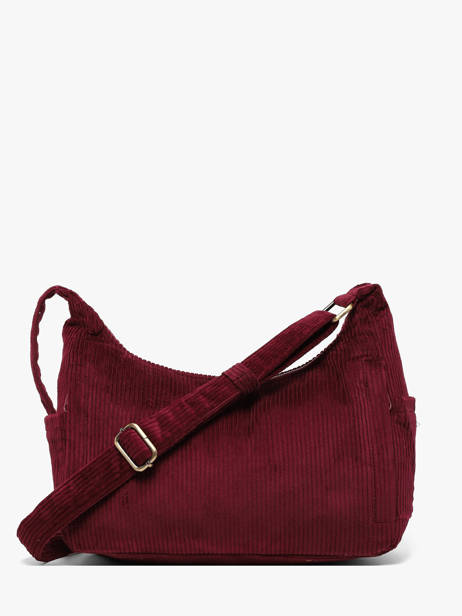 Sac Bandoulière Velours Velours Côtelé Hindbag Rouge velours V vue secondaire 3