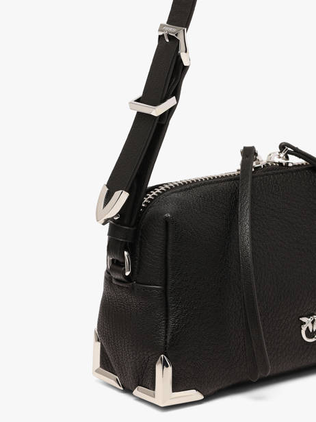 Leather Mini Bauletto Shoulder Bag Pinko Black love bag soft 6967A3CX other view 3