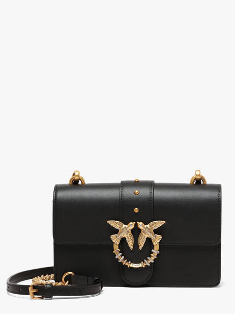 Leather Mini Love One Crossbody Bag Pinko Black love bag icon 7071A0F1