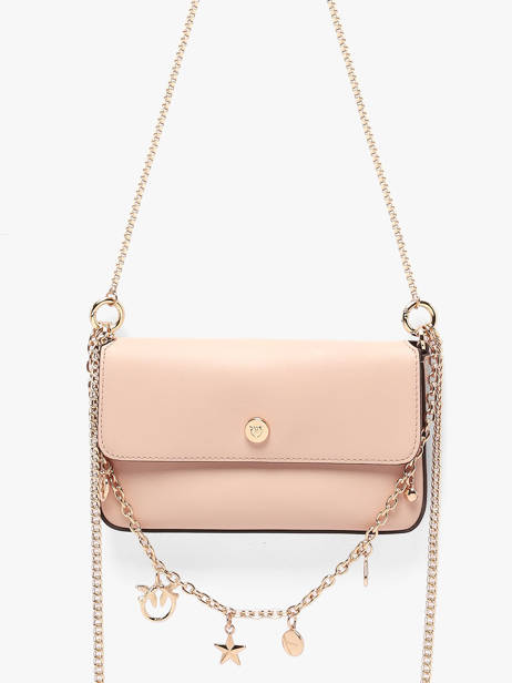 Leather Love Bag Charms Phone Bag Pinko Pink love bag icon 7028A0QO other view 1
