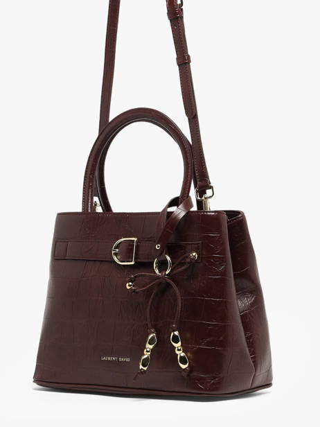 Top Handle Bag Lauren With Croc Effect Laurent david Red ld bags 119 other view 2