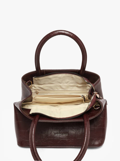 Top Handle Bag Lauren With Croc Effect Laurent david Red ld bags 119 other view 3