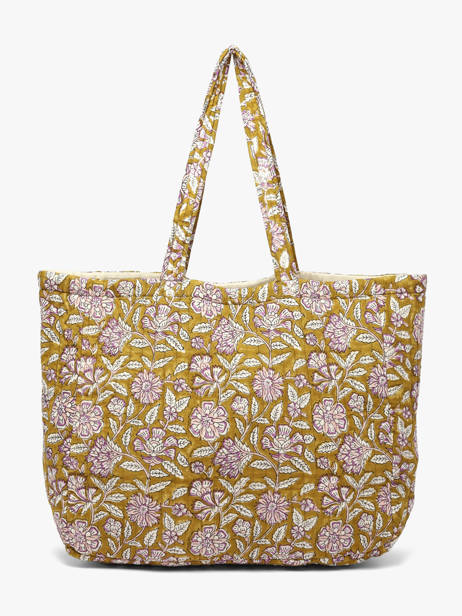 A4 Size Shoulder Bag Carthage Cotton Byzantine Green cabas CAR other view 4
