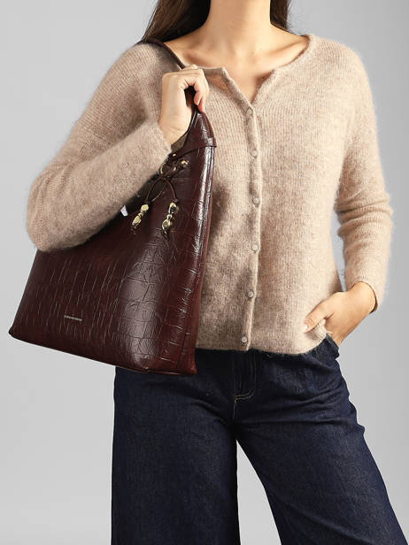 Shoulderbag Lauren With Croc Effect Laurent david Red ld bags 52 other view 1