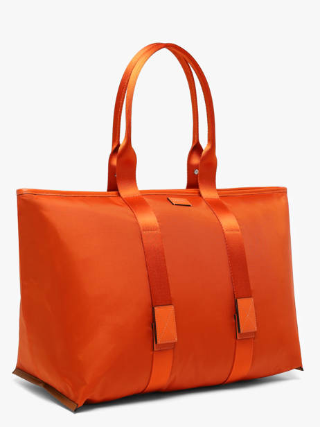Large Tote Bag Mistral Rollable Nylon And Leather Lancel Orange mistral A13996 other view 1