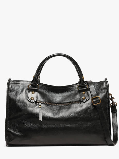 Satchel Cow Shiny Leather Basilic pepper Black cow shiny BCOS22 other view 4