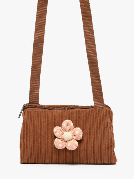 Kids' Crossbody Bag Flower Corduroy Le voyage en panier Brown kids AHP350 other view 1