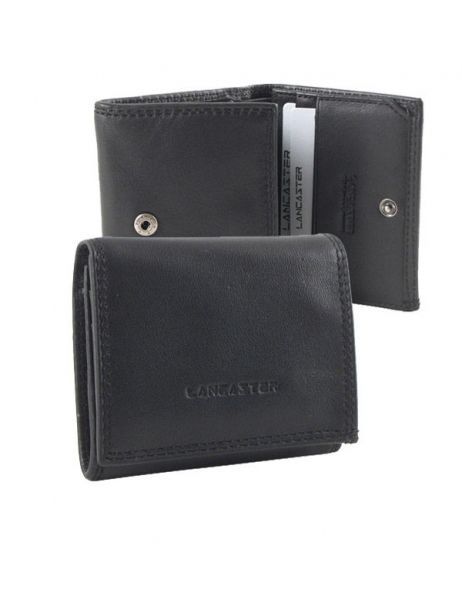 Coin Purse Leather Lancaster Black soft vintage homme 120-10