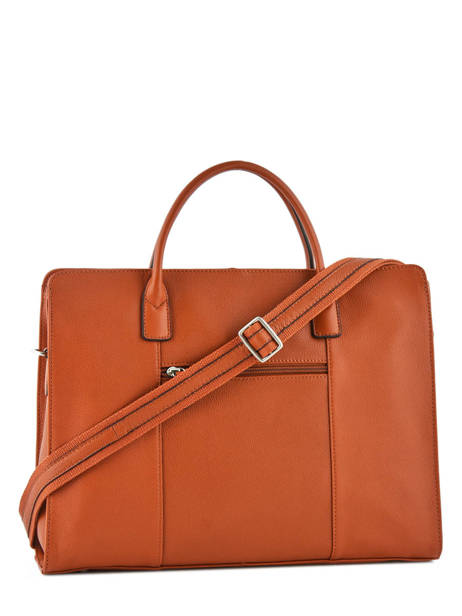 Leather Briefcase Confort Hexagona Orange confort business 462698 other view 2