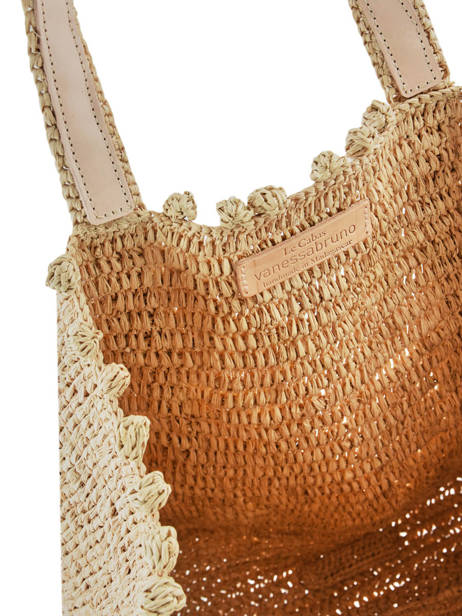 Sac Le Cabas Raphia Pompon Vanessa bruno Beige cabas raphia 75V40414 vue secondaire 5