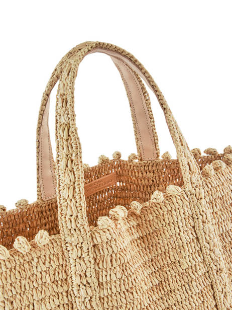 Sac Le Cabas Raphia Pompon Vanessa bruno Beige cabas raphia 75V40414 vue secondaire 2