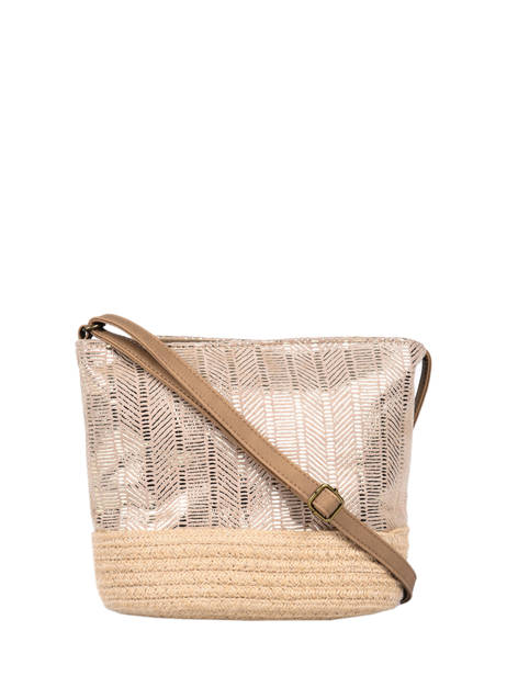 Sac Bandoulière Irisé Le voyage en panier Beige guimauve PM289 vue secondaire 3