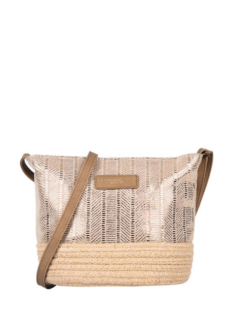 Sac Bandoulière Irisé Le voyage en panier Beige guimauve PM289
