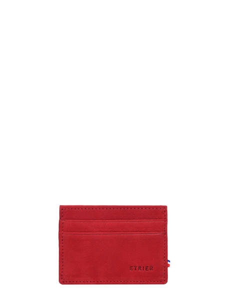 Leather Card Holder Etincelle Nubuck Etrier Red etincelle nubuck EETN011