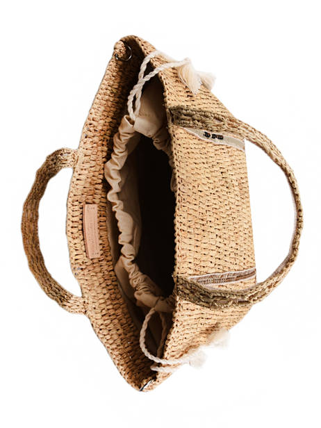 Sac à Main Le Cabas Raffia Et Paillettes Vanessa bruno Beige cabas raphia 64V40435 vue secondaire 4