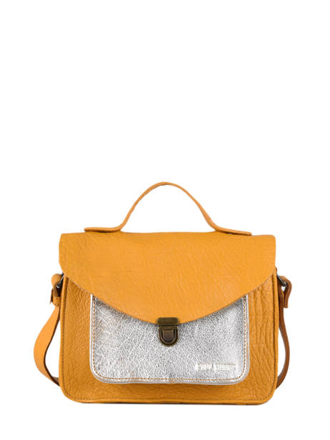 Sac  Mademoiselle George Cuir Paul marius Jaune argento GEORGARG