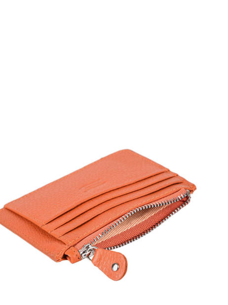 Porte-cartes Caviar Cuir Crinkles Orange caviar 14284 vue secondaire 1